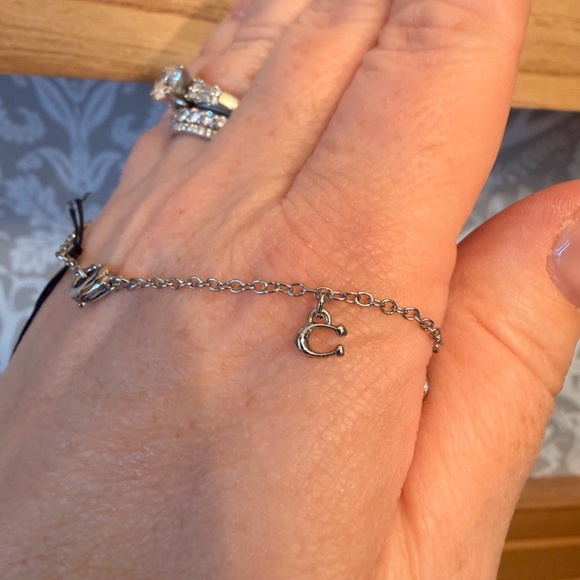 Coach Mini Charm Bracelet Silver Tone w/ 4 Charms NWT Adjustable up to 8” - Picture 7 of 17